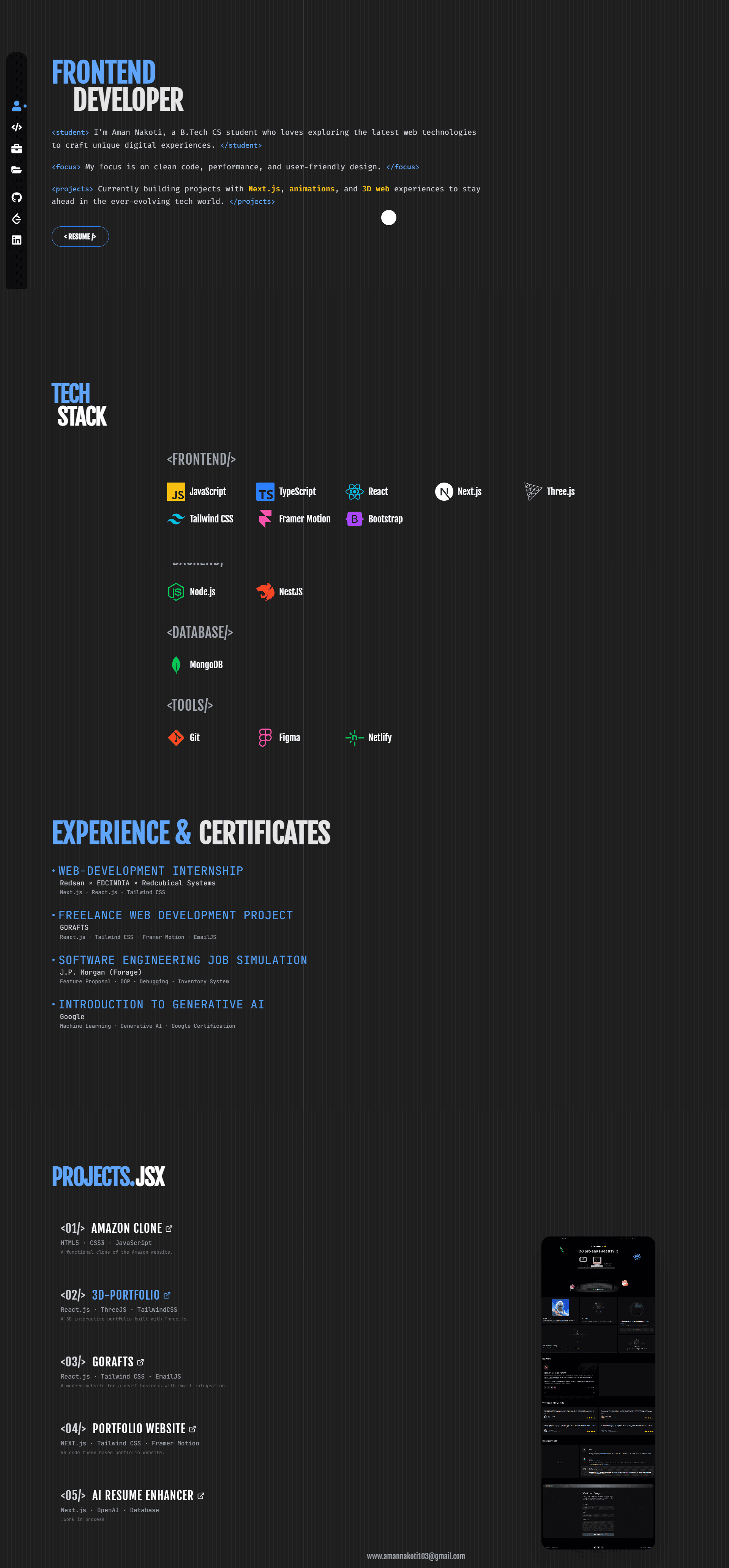 IDE PORTFOLIO WEBSITE project preview